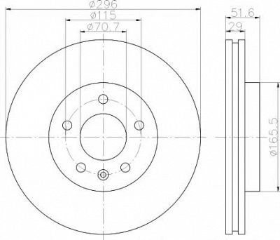HELLA PAGID 8dd355114401 -  Тормозной диск